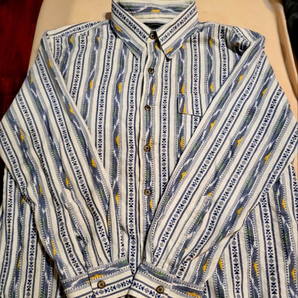 Overland Vintage Striped Button-Up Shirt